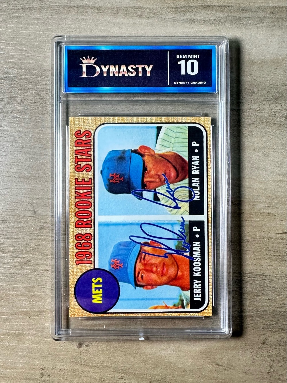 Nolan Ryan Signed Rookie 1968 Topps #177 Gem Mint 10 Novelty Baseball Card.